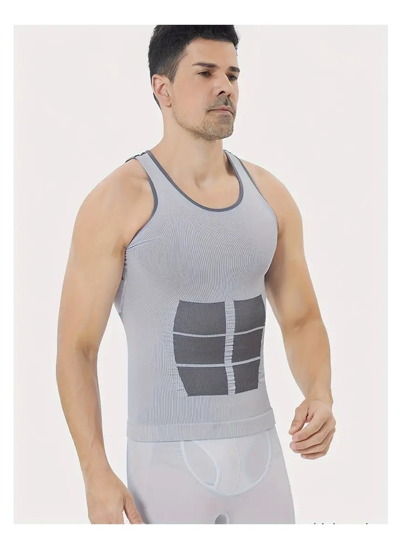 Spall Men’s Shapewear Tank Top – Slimming Shirt for Tummy, Waist & Chest Control – Comfortable & Lightweight Body Shaper with Advanced Design - Image 2