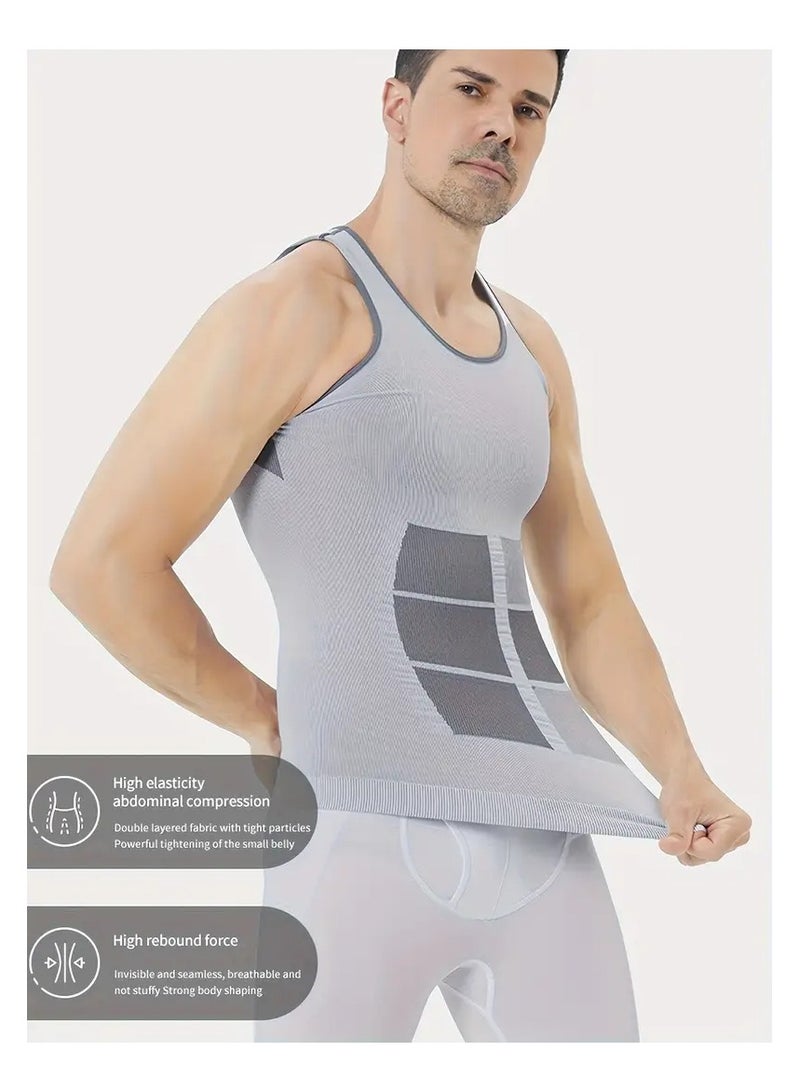 Spall Men’s Shapewear Tank Top – Slimming Shirt for Tummy, Waist & Chest Control – Comfortable & Lightweight Body Shaper with Advanced Design - Image 4