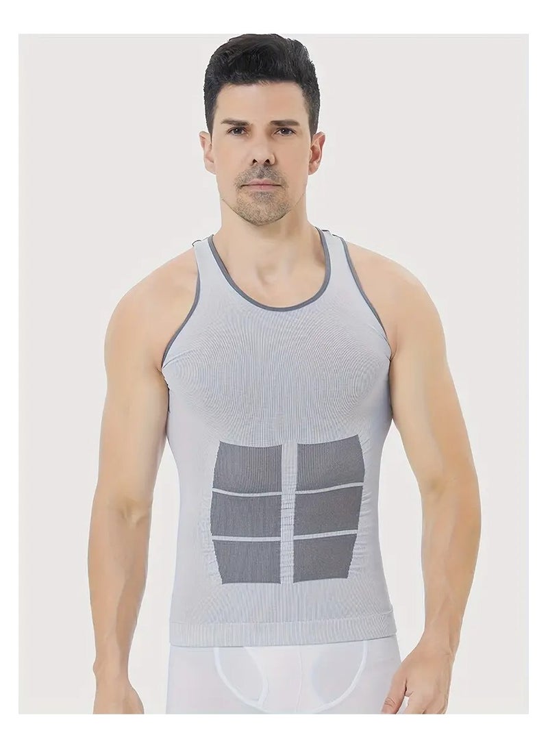 Spall Men’s Shapewear Tank Top – Slimming Shirt for Tummy, Waist & Chest Control – Comfortable & Lightweight Body Shaper with Advanced Design - Image 5