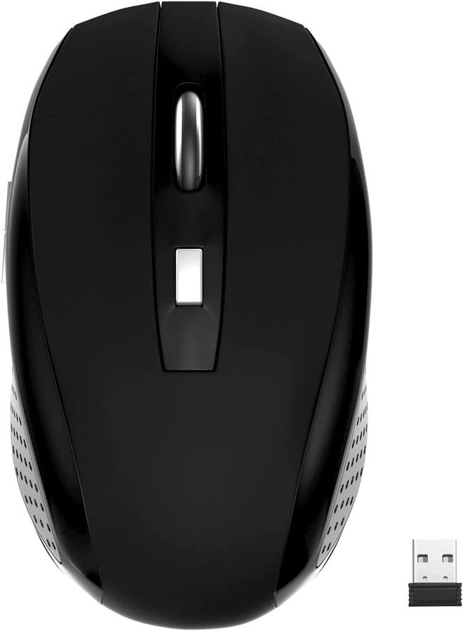 Guiheng Wireless Mouse, 2.4Ghz Wireless Mouse Computer Mouse 1200,6 Buttons with Nano Receiver for Laptop,PC,Chromebook,Computer,Notebook,Office (Black) - Image 1