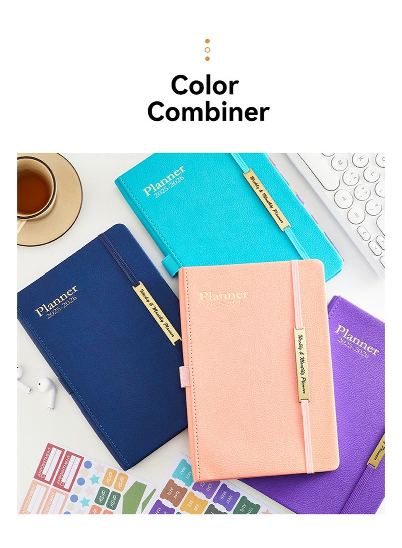 Aikanbo Planner 2025-2026，Month Weekly Planner Run January 2025 to June 2026，2025-2026 Planner with Pen Loop，Elastic Bond and Back Pocket，18 Months Planner，Monthly Planners 2025-2026(Brown + Black) - Image 5