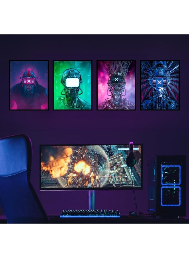 Insire Gaming Posters Futuristic Decor Cyberpunk Poster - Set of 4 - Image 3