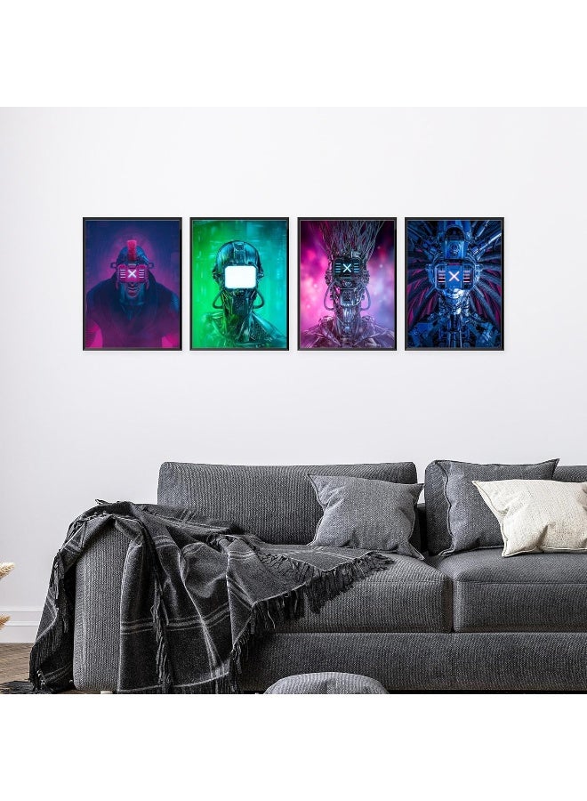 Insire Gaming Posters Futuristic Decor Cyberpunk Poster - Set of 4 - Image 4