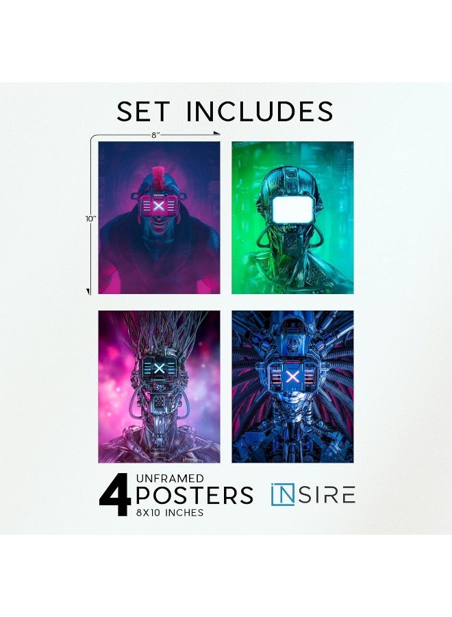 Insire Gaming Posters Futuristic Decor Cyberpunk Poster - Set of 4 - Image 2