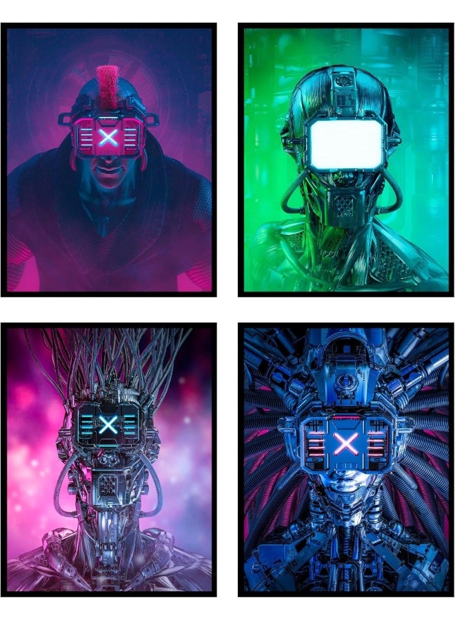 Insire Gaming Posters Futuristic Decor Cyberpunk Poster - Set of 4 - Image 1