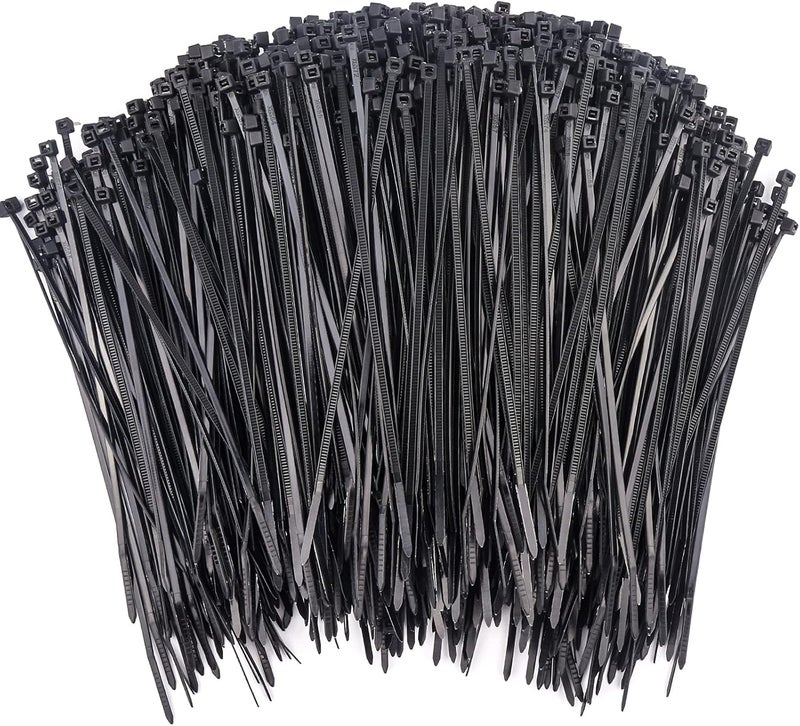 Rienar 4” Zip Ties, (Bulk-1000 Pack) 4 Inch Self-Locking Nylon Cable Ties, Premium Small Thin 18 Lbs Durable Plastic Wire Ties Wraps for Indoor and Outdoor, Electronics Organizer UV Rated (Black) - Image 1
