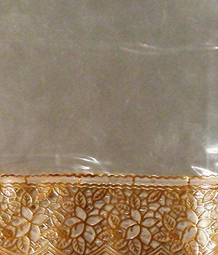 ans 10 Seater Dinning Table Cover Large Size 60x108 inch Golden Lace Clear Sheet Rectangle Easy to Clean Dinning Table Cover for Large Size - Image 5