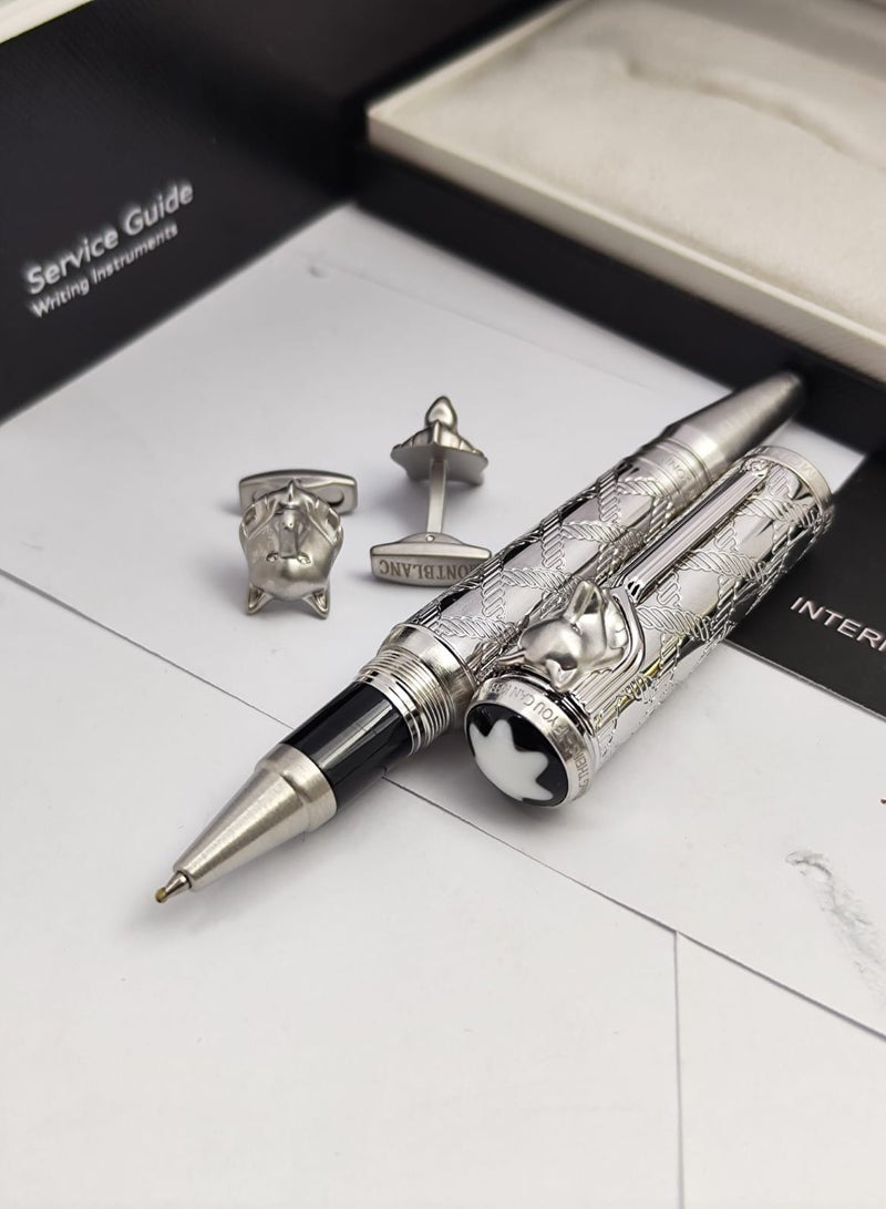 Mint black pen and cufflink with a luxurious design