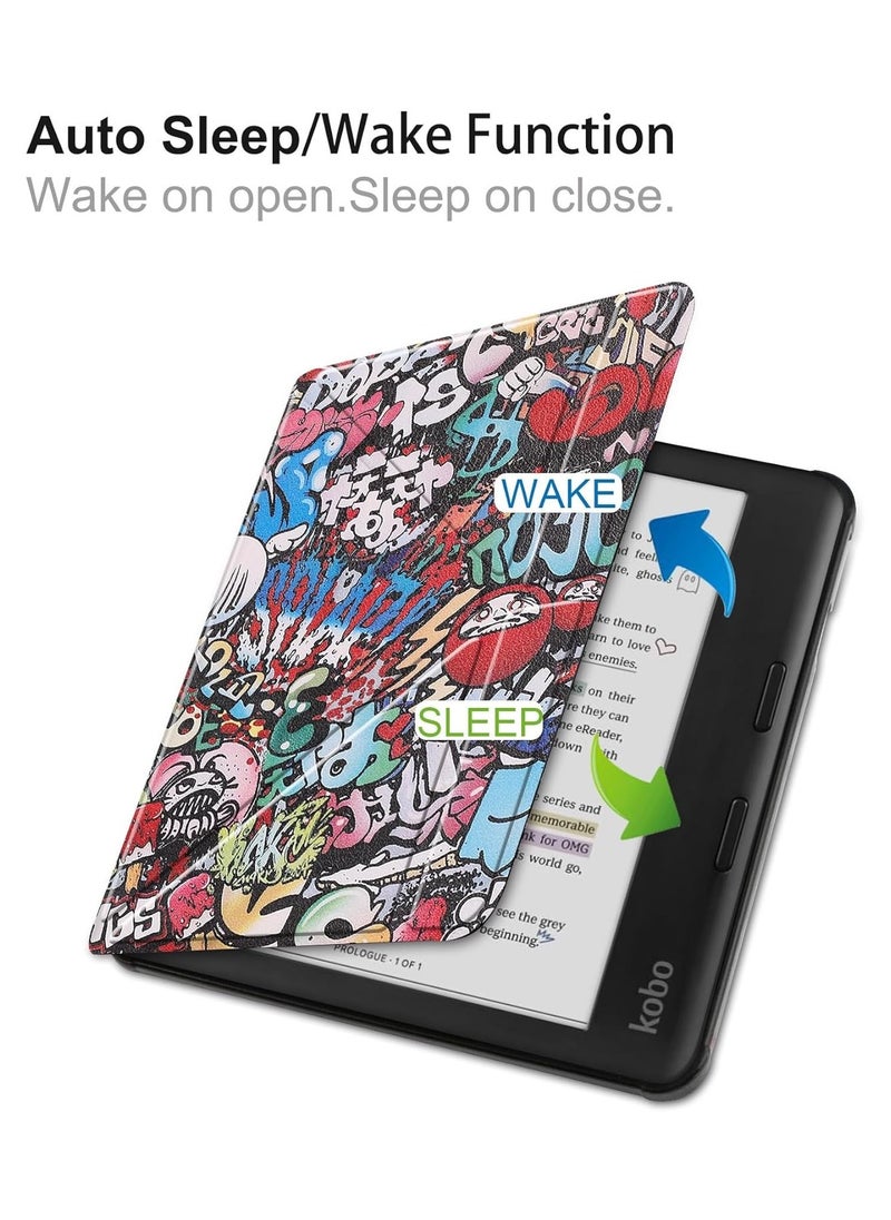 Kobo Libra Color 7 Inch 2024 Releases E-Reader Holster Kobo Libra Color Smart Slim Lightweight Premium TPU Holster with Auto Sleep/Wake Function