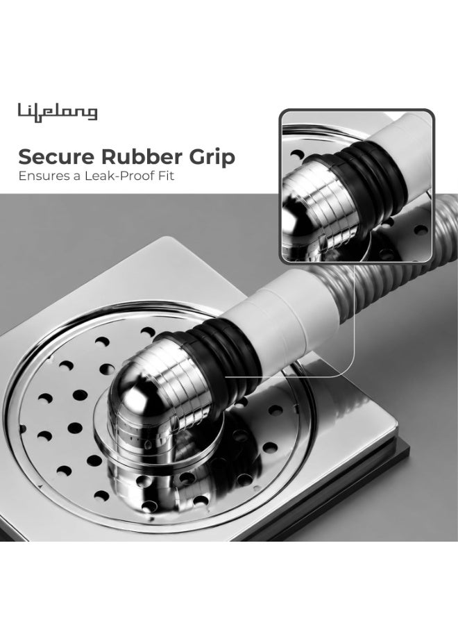 Lifelong 5 Inch Outlet Pipe Connector for Washing Machine | Bathroom Floor Drain Cover | Sink Strainer & Drain Filter | Anti-Overflow & Backflow Preventer | Sink Drainer & Drainage Cover (LLHIEG01) - Image 1
