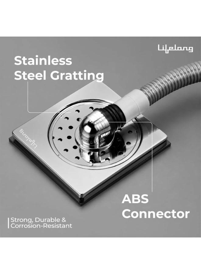 Lifelong 5 Inch Outlet Pipe Connector for Washing Machine | Bathroom Floor Drain Cover | Sink Strainer & Drain Filter | Anti-Overflow & Backflow Preventer | Sink Drainer & Drainage Cover (LLHIEG01) - Image 2