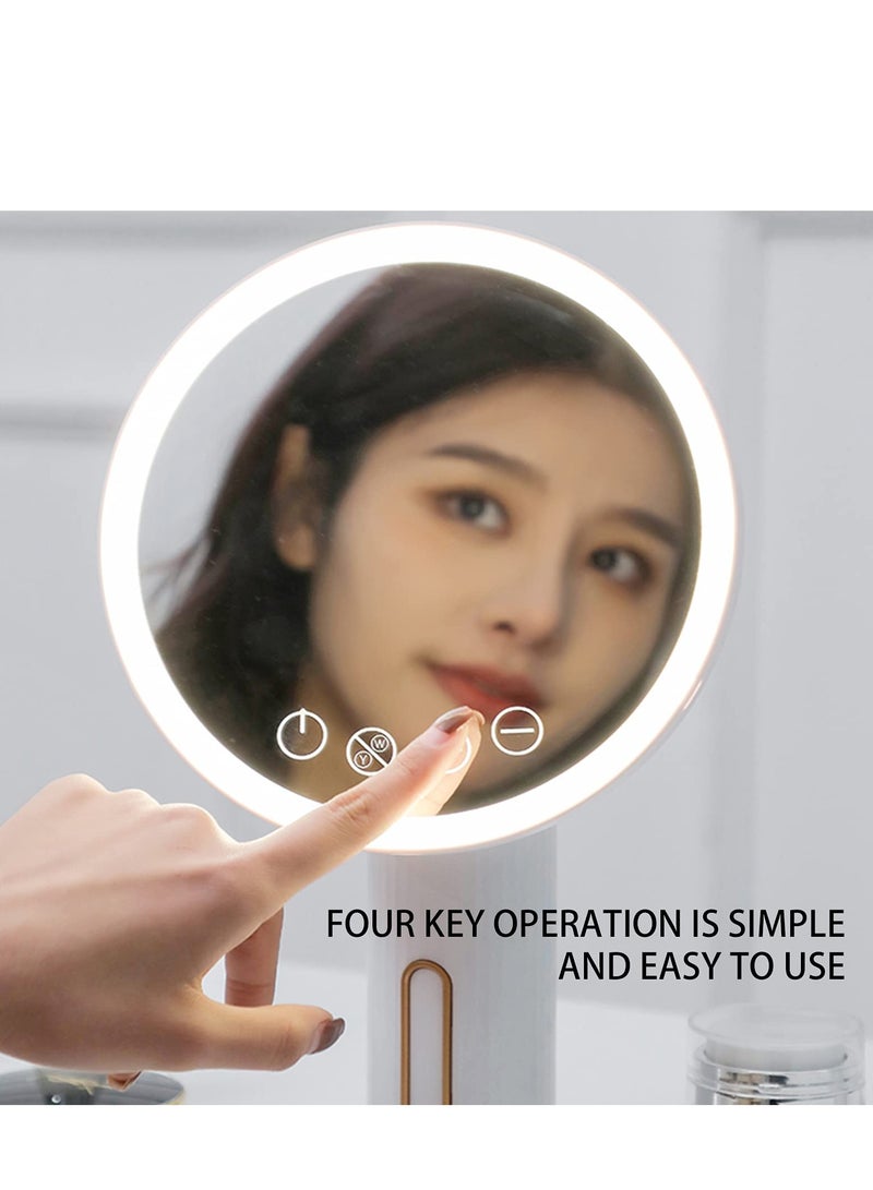 10X/1X LED Lighted Makeup Mirror with 3 Dimmable Colors - High-Definition Vanity Mirror for Flawless Makeup - Image 4