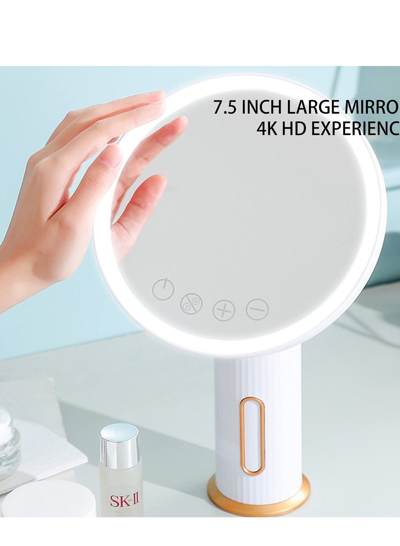10X/1X LED Lighted Makeup Mirror with 3 Dimmable Colors - High-Definition Vanity Mirror for Flawless Makeup