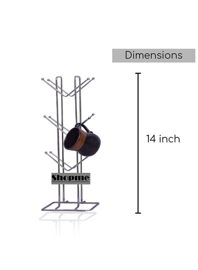 CR18 COLLECTION Big Size Stainless Steel Cup Tabletop Kitchen Shelves Rack Stand, Coffee And Tea Mug Holder (Silver, 12 Cups Stand) - Image 4