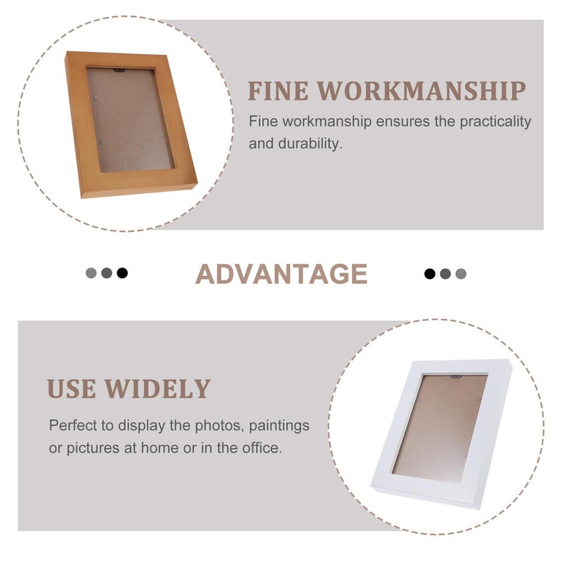 6 Inch Wooden Photo Frame Tabletop Wall Picture Frame White Walnut Home Decor Display - Image 4