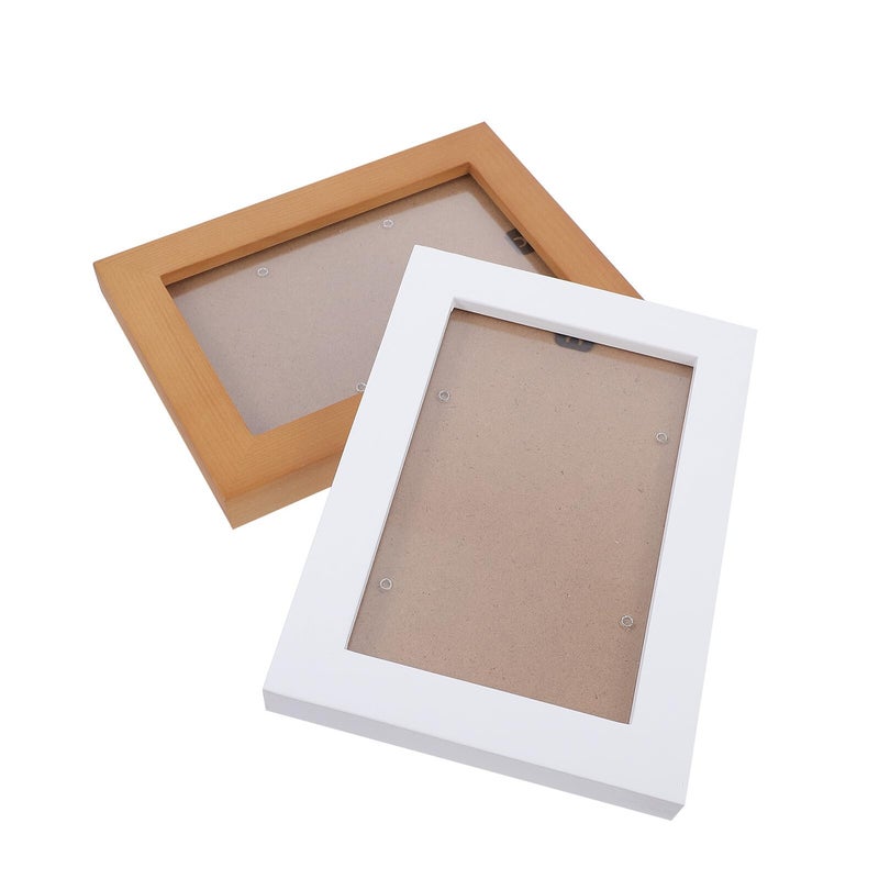 6 Inch Wooden Photo Frame Tabletop Wall Picture Frame White Walnut Home Decor Display - Image 2