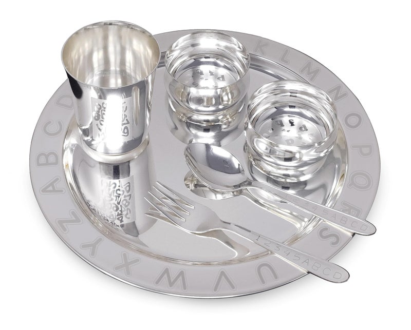 BENGALEN Silver Plated Dinner Set with Red Velvet Gift Box for Baby Rice Ceremony Annaprashan Sanskar Gifts for Boys Girls Birthday Return Festive Home Decorative Items - Image 5