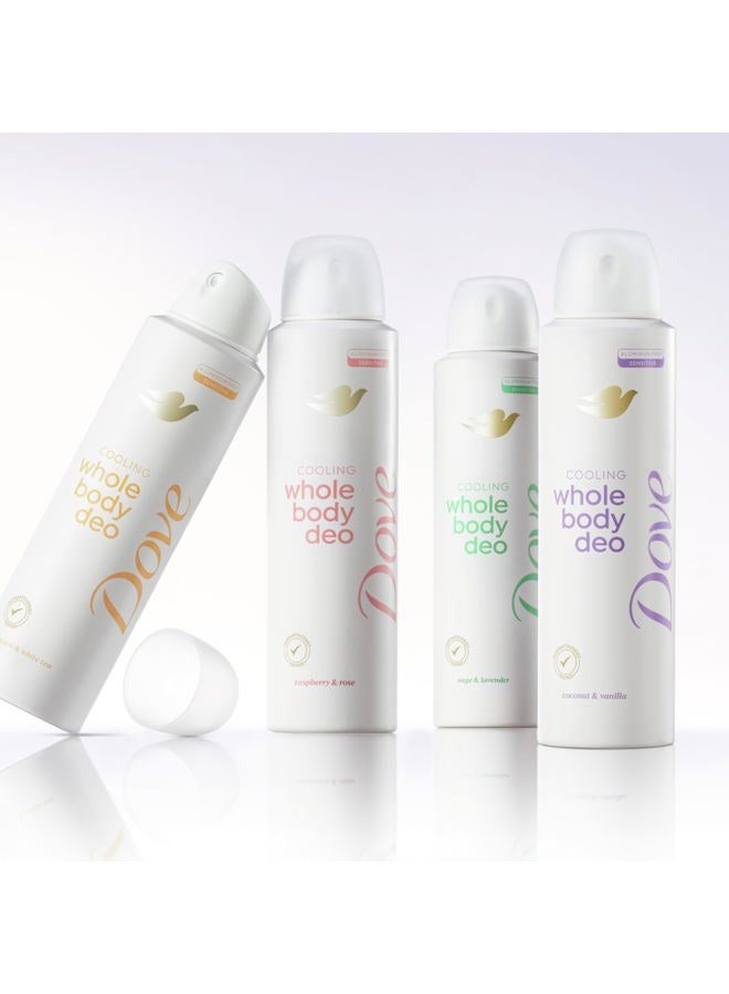 Dove Whole Body Deo Aluminum Free Invisible Spray Deodorant Coconut & Vanilla for 72h Odor Control 4 oz - Image 2