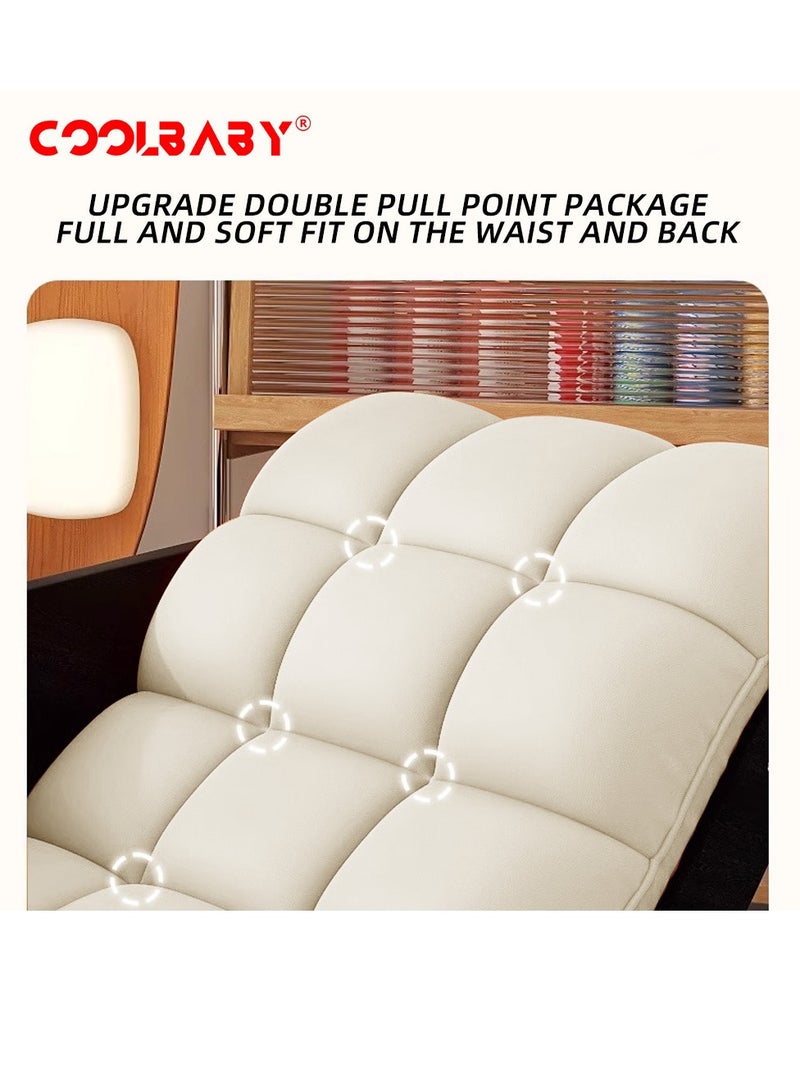 Cool Baby CoolBaby Outdoor Rocking Chair, Moon Shaped Rocking Chair, Indoor Sofa Chair for Bedroom, Living Room, Porch, Garden, Lawn - Beige - Image 4