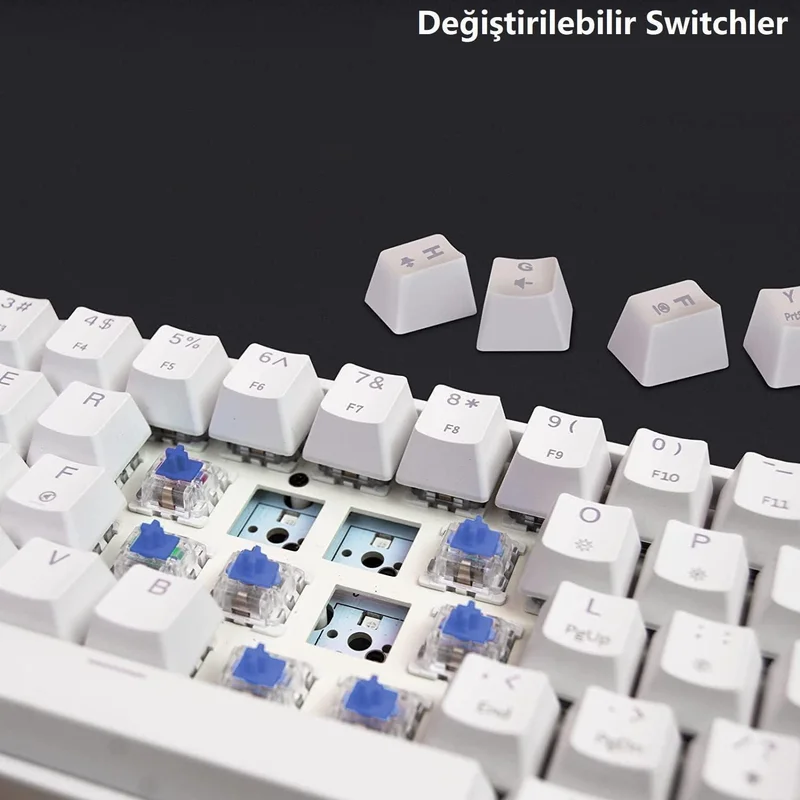 Valkyrie Leaven K620 Blue Switch Mechanical Gaming Gaming Keyboard RGB 61 Key Blue Key Type-C Keyboard White