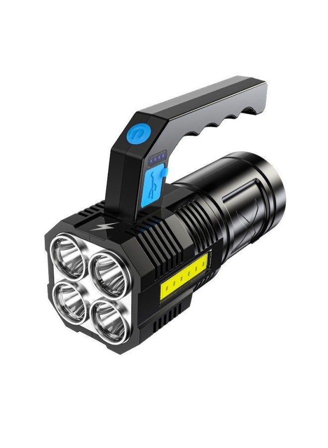 Flashlight Strong Light Rechargeable Household Durable Super Bright Outdoor Long-range High-power Special Forces Portable Searchlight-Color:X09-04 Portable Lamp (blue Switch) - Image 1