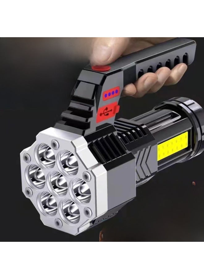 Flashlight Strong Light Rechargeable Household Durable Super Bright Outdoor Long-range High-power Special Forces Portable Searchlight-Color:X09-04 Portable Lamp (blue Switch) - Image 5