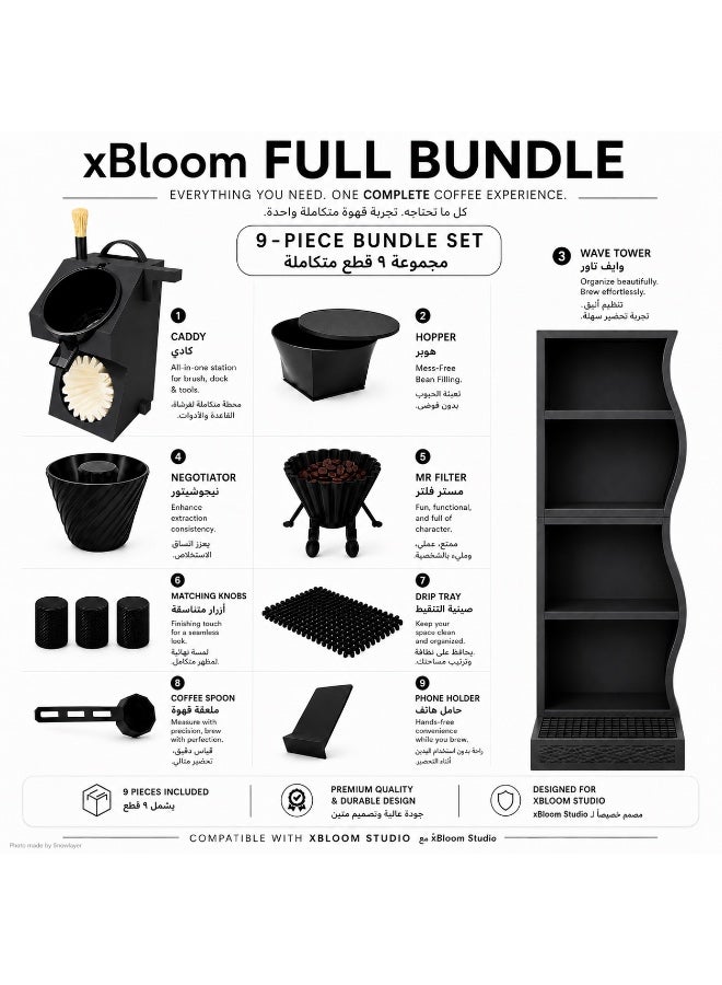 Coffee Accessories Bundle Compatible with xBloom Studio, 9-Piece Coffee Station Organizer Set with Wave Tower, Hopper, Caddy, Negotiator, Mr Filter, Knobs, Drip Tray & Coffee Spoon - Image 2