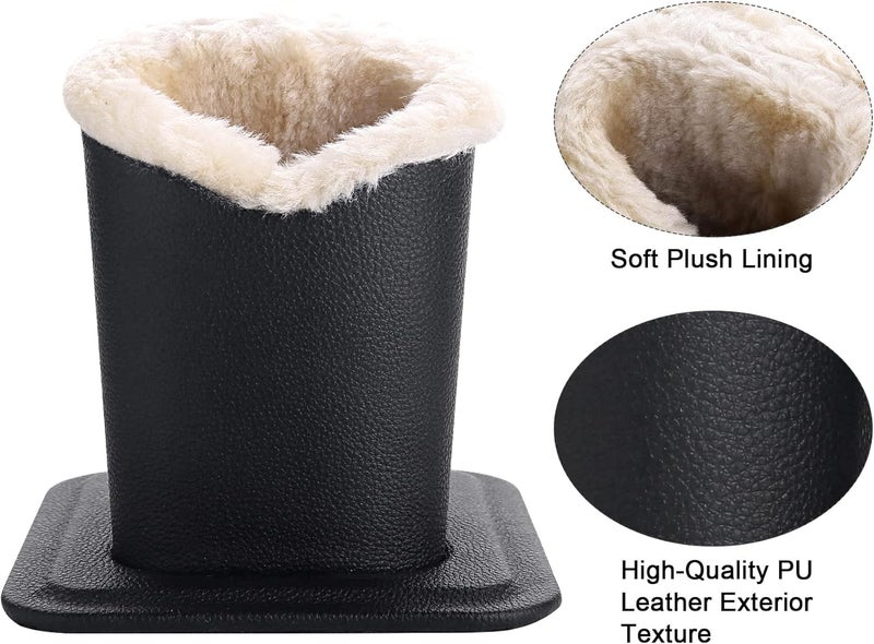 Siveit Eyeglass Holders, PU Leather Eyeglass Holder Stands with Soft Plush Lining - 2 Packs (Black, 1 Pack, 2 Slots) - Image 5