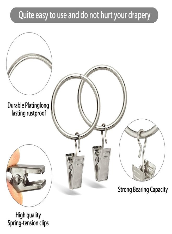 Fivebop 40 Pack Rings Curtain Clips Rustproof Metal Window Drapery Decorative Clips Vintage Heavy Duty Eyelet Curtain Rods Hangers Rings with Hooks, 1.25In Inner Diameter (Silver-Non Open) - Image 3