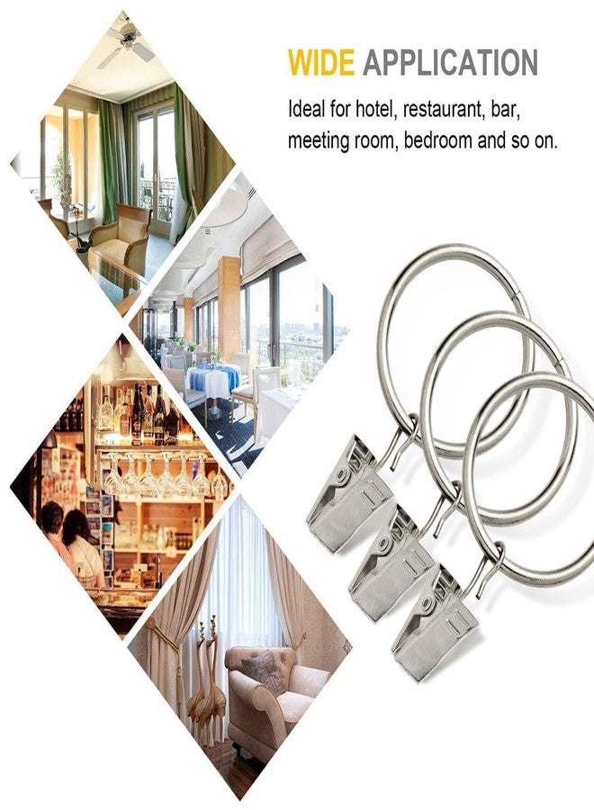 Fivebop 40 Pack Rings Curtain Clips Rustproof Metal Window Drapery Decorative Clips Vintage Heavy Duty Eyelet Curtain Rods Hangers Rings with Hooks, 1.25In Inner Diameter (Silver-Non Open) - Image 5
