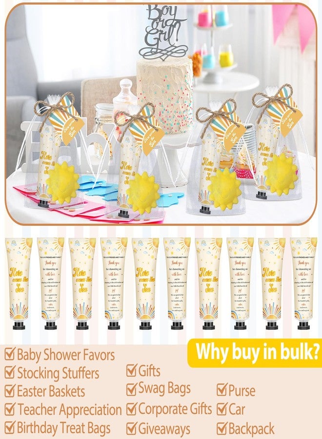 Dimsile 25 Sets Here Comes the Son Baby Shower Favors for Guests Hand Cream Sun Soap Party Favors Sunshine Baby Shower Guests Gifts with Organza Bags and Thanks Tags for Wedding Party - Image 4