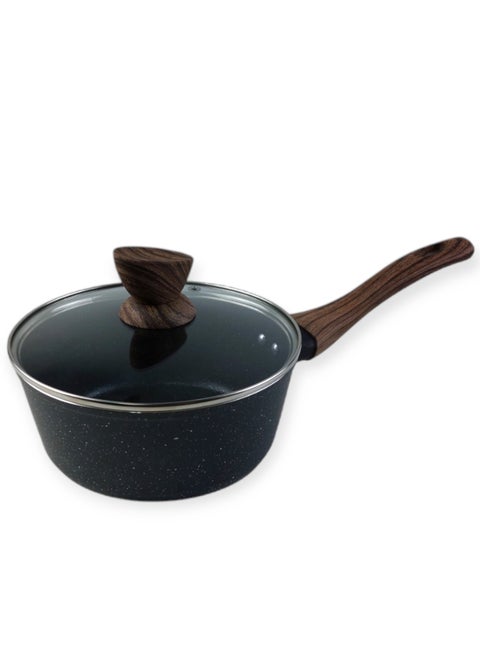 Granite Casserole With A Glass Lid - 16 cm.
