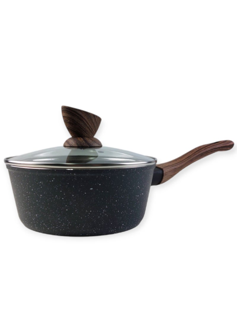 Generic - Granite Casserole With A Glass Lid - 16 cm. - Image 1