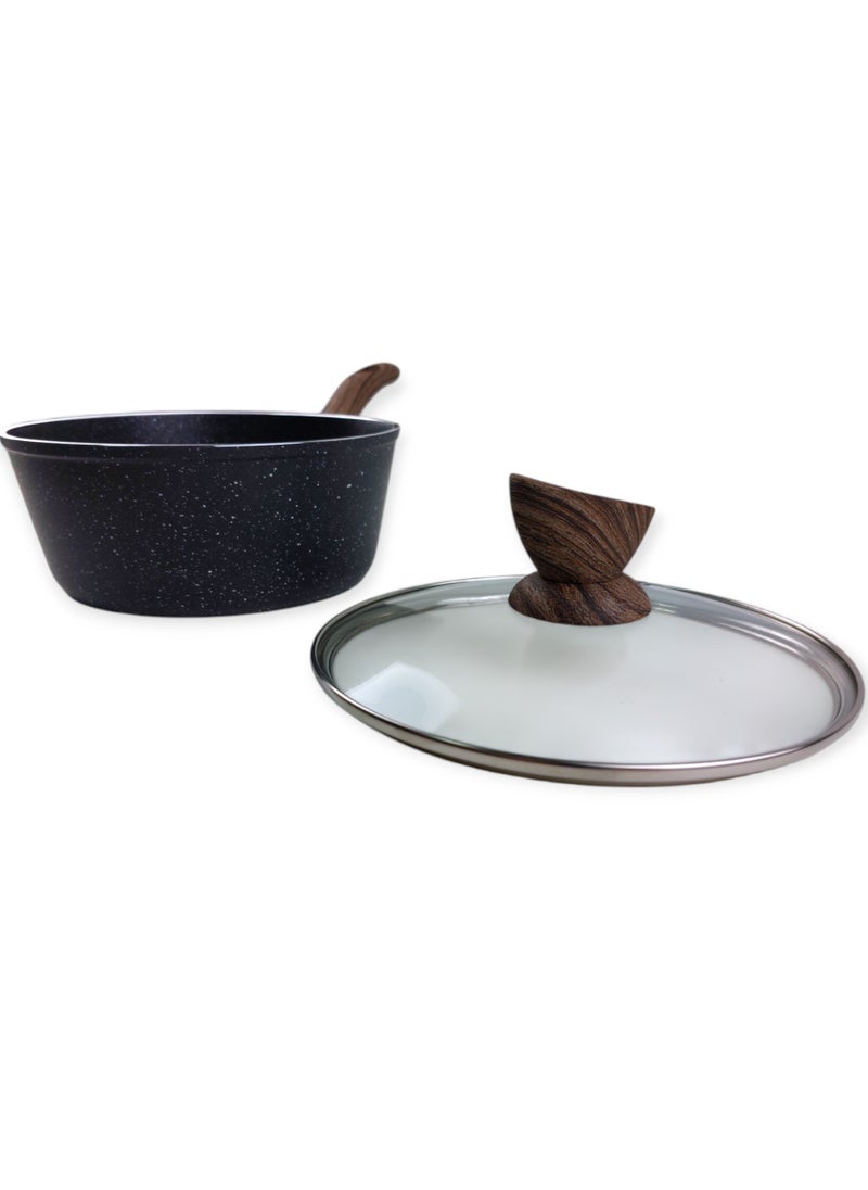 Generic - Granite Casserole With A Glass Lid - 16 cm. - Image 1