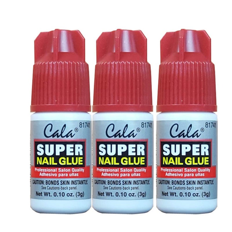 CALA Super Nail Glue â€“ Professional Quick Dry Nail Glue Adhesive for False Nails, Tips & Art Accessories â€“ Salon Quality Strong Hold for Natural Nail Repair (Pack of 3) - Image 1