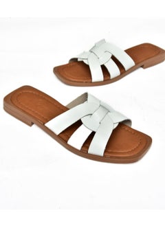 Fox Shoes S291045603 White Leather Women's Slippers  - Image 4