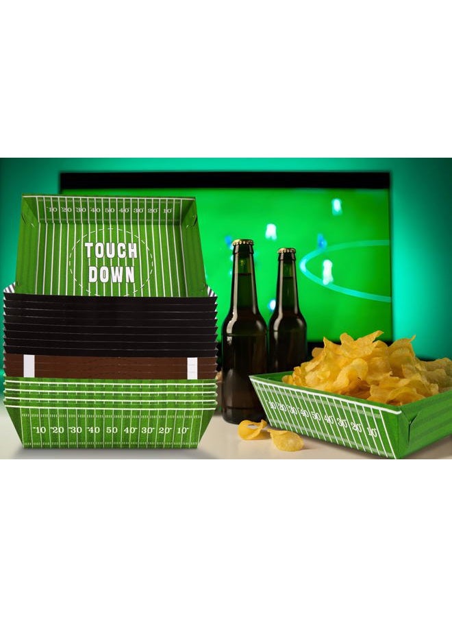 Geefuun 50 Pack Football Party Decorations Paper Food Trays - Movie Night Supplies Snack Stadium Serving Plates for Super Football Bowl Birthday Disposable Decor - Style 3 - Image 2