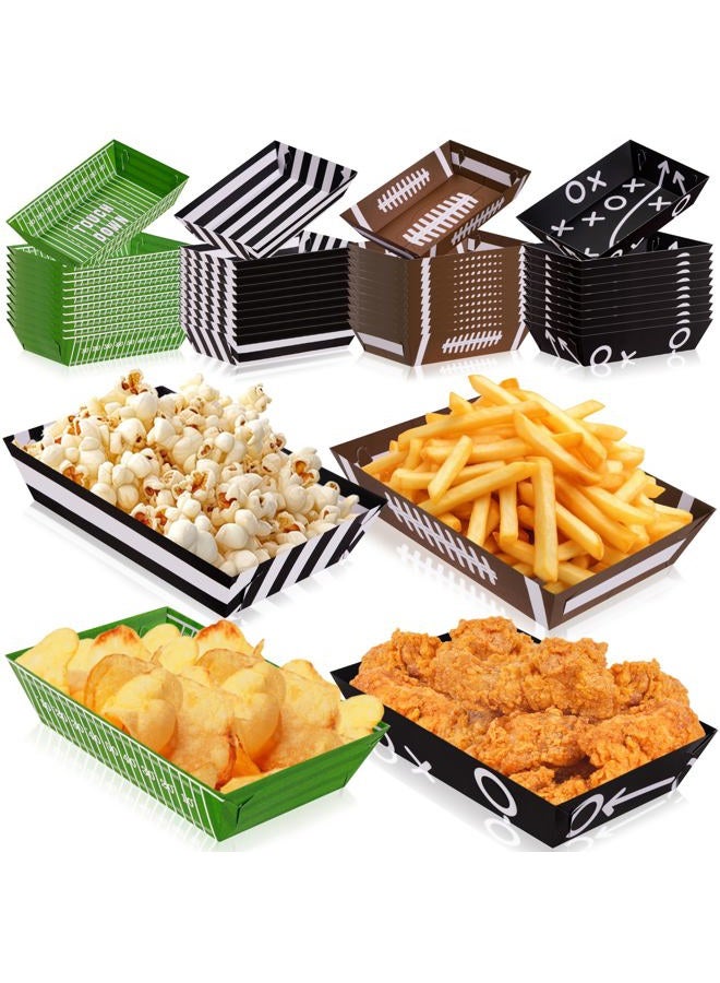 Geefuun 50 Pack Football Party Decorations Paper Food Trays - Movie Night Supplies Snack Stadium Serving Plates for Super Football Bowl Birthday Disposable Decor - Style 3 - Image 1