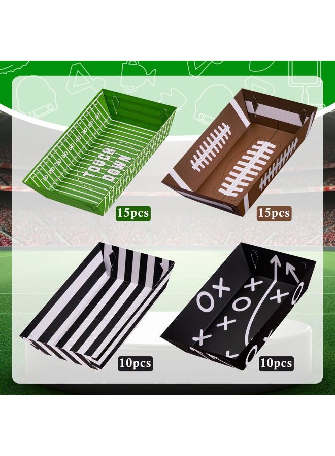 Geefuun 50 Pack Football Party Decorations Paper Food Trays - Movie Night Supplies Snack Stadium Serving Plates for Super Football Bowl Birthday Disposable Decor - Style 3 - Image 5