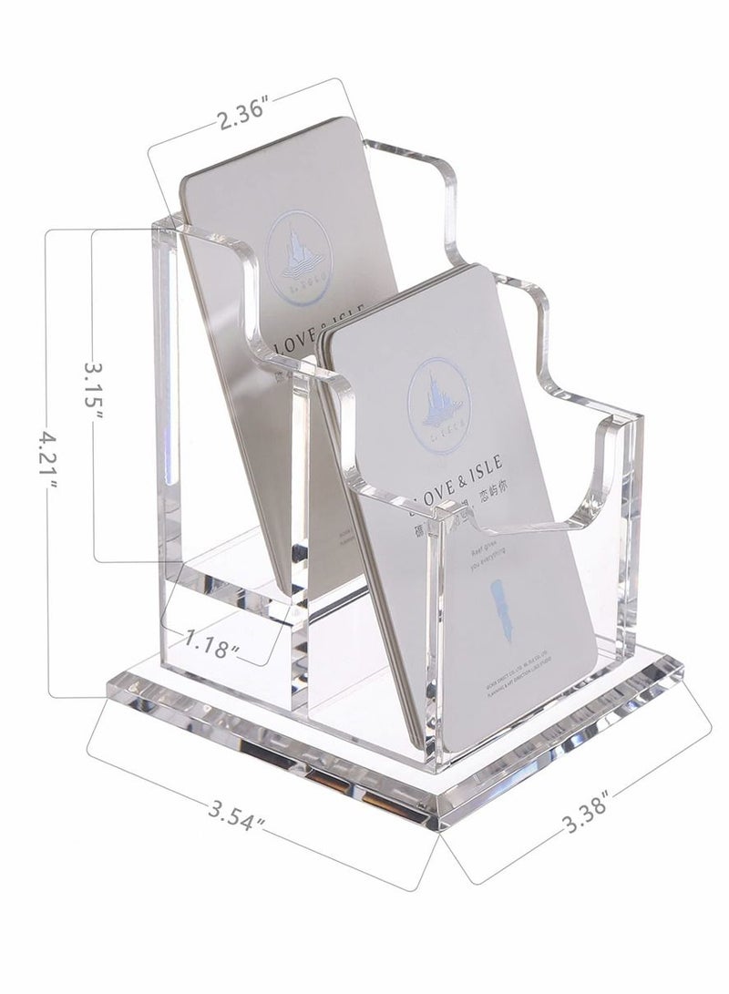 Excefore Business Card Holder, Acrylic Business Card Holder for Desk Clear Business Card Stand Desktop Business Card Holders Plastic Business Card Display for Exhibition, Home, and Office - Image 2