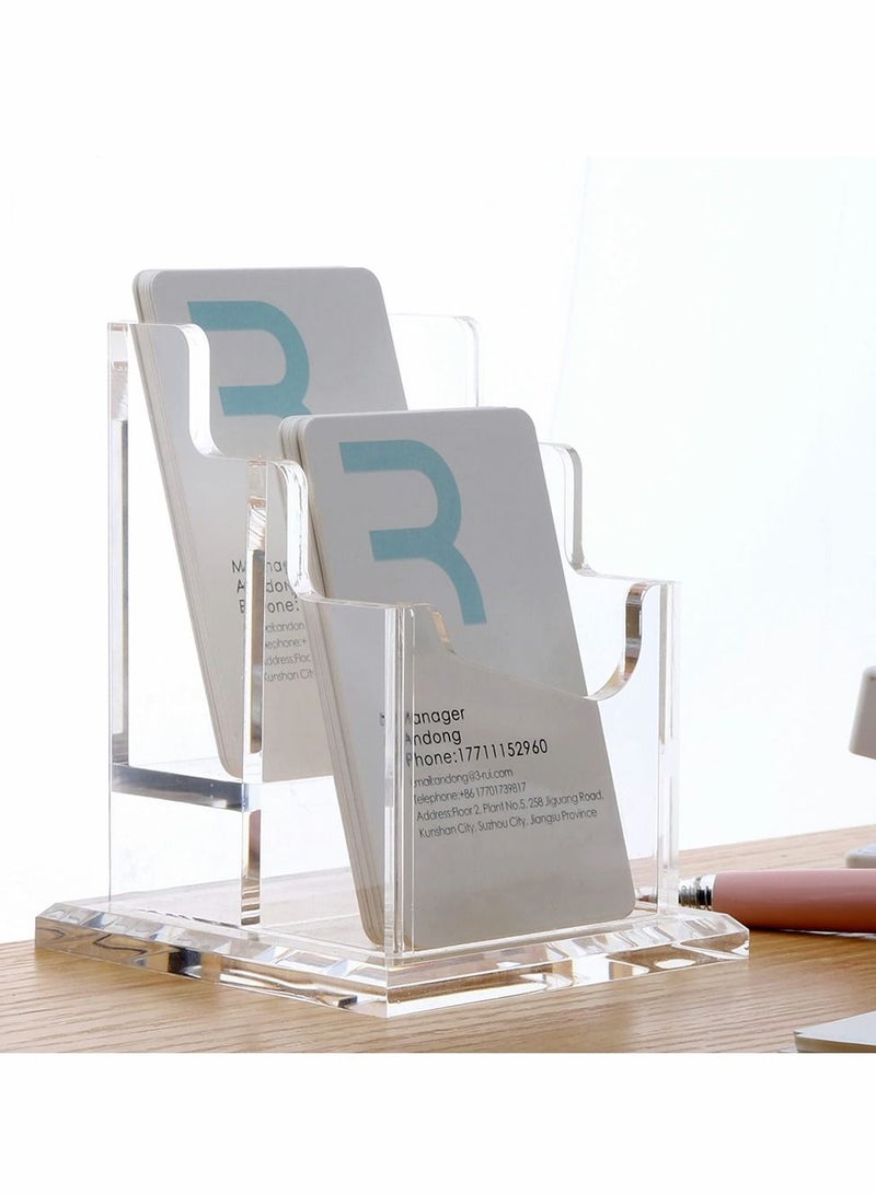 Excefore Business Card Holder, Acrylic Business Card Holder for Desk Clear Business Card Stand Desktop Business Card Holders Plastic Business Card Display for Exhibition, Home, and Office - Image 3