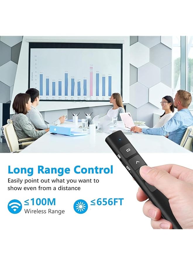 erorex - Powerpoint Presentation Clicker Wireless Presenter With Hyperlinks Page Up Down Volume + 2.4Ghz Usb Type C Presentation Remote Control For Keynote Ppt Mac Pc Laptop - Image 1