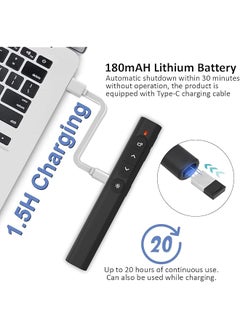 erorex Powerpoint Presentation Clicker Wireless Presenter With Hyperlinks Page Up Down Volume + 2.4Ghz Usb Type C Presentation Remote Control For Keynote Ppt Mac Pc Laptop  - Image 4