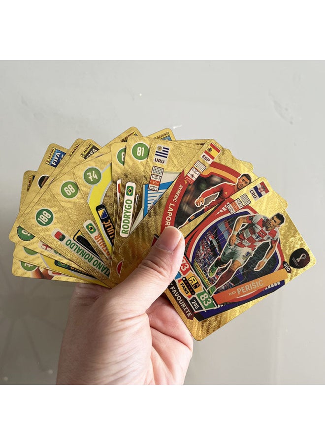 Generic - English Star Card Ronaldo Gold Foil Card 55 No Repeat World Cup Football PVC Stumble-Color:55 Football Gold Foil Cards Are Not Repeated - Image 1