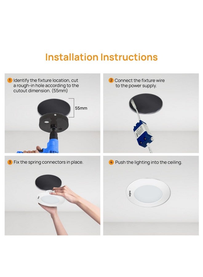 WIPRO وِيبرو ABS جارنيت 3 واط LED ميني داونلايت | تغيير الألوان (أحمر/أزرق/وردي) | تصميم مدمج بزاوية شعاع 120° | ضوء مدمج للسقف المعلق | فتحة - 2.2 بوصة | عبوة من 1 - Image 4