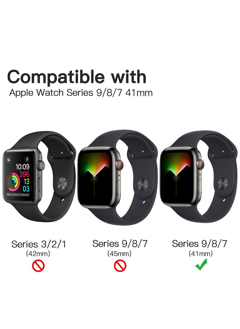 Generic 2 Pack for Apple Watch Series 9 Series 8/7 Screen Protector 41mm Tempered Glass 3D Full Coverage Waterproof Bubble-Free Anti-Scratch HD Clear Film for iWatch Series 9/8/7 41mm  - Image 2