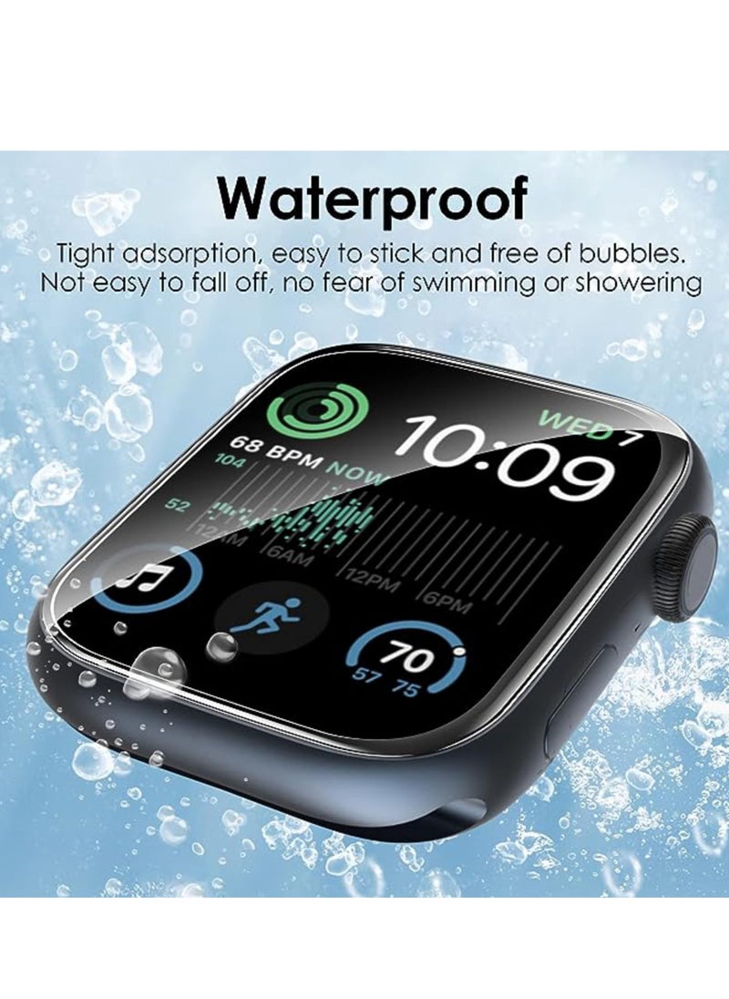 Generic 2 Pack for Apple Watch Series 9 Series 8/7 Screen Protector 41mm Tempered Glass 3D Full Coverage Waterproof Bubble-Free Anti-Scratch HD Clear Film for iWatch Series 9/8/7 41mm  - Image 5