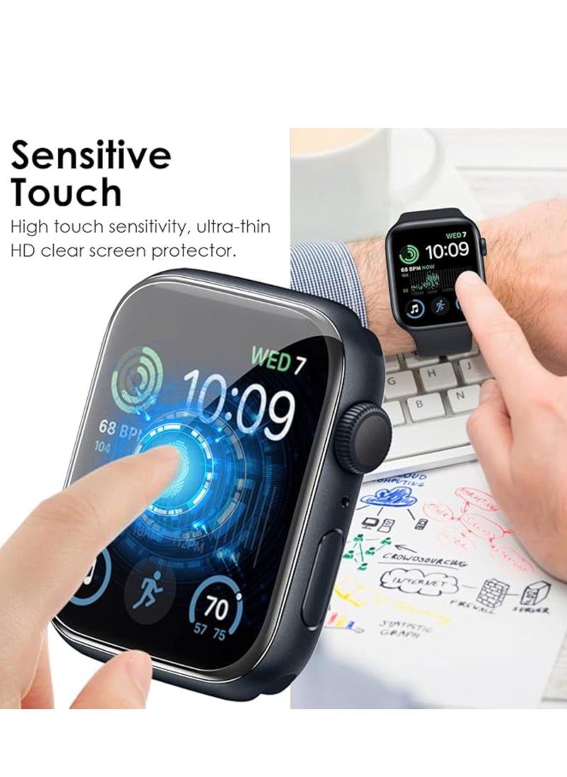 Generic 2 Pack for Apple Watch Series 9 Series 8/7 Screen Protector 41mm Tempered Glass 3D Full Coverage Waterproof Bubble-Free Anti-Scratch HD Clear Film for iWatch Series 9/8/7 41mm  - Image 3