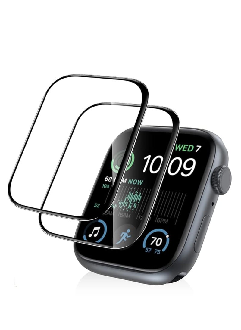 Generic 2 Pack for Apple Watch Series 9 Series 8/7 Screen Protector 41mm Tempered Glass 3D Full Coverage Waterproof Bubble-Free Anti-Scratch HD Clear Film for iWatch Series 9/8/7 41mm  - Image 1