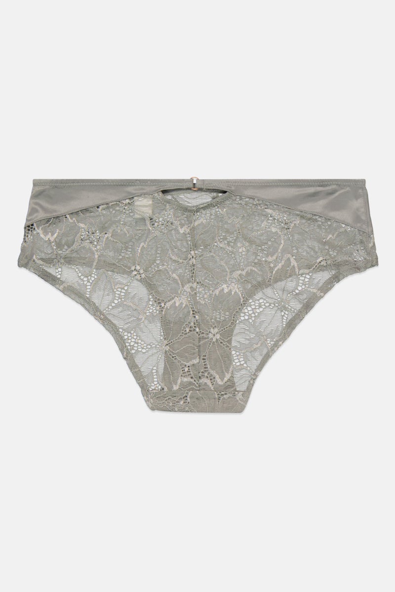 Etam Women Lace Pull-On Short Panty, Light Sage Green - Image 2